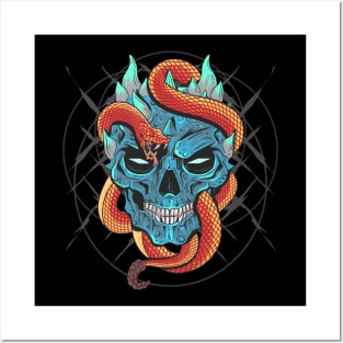 Snake Skull Posters and Art